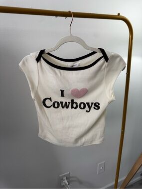 Grayson Threads Cream Tee with Pink Heart and Black Trim